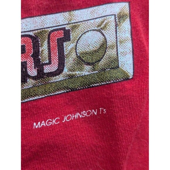 Vintage T-shirt 90s San Francisco 49ers Men's Large Spell Out Shirt Red - Picture 4 of 5